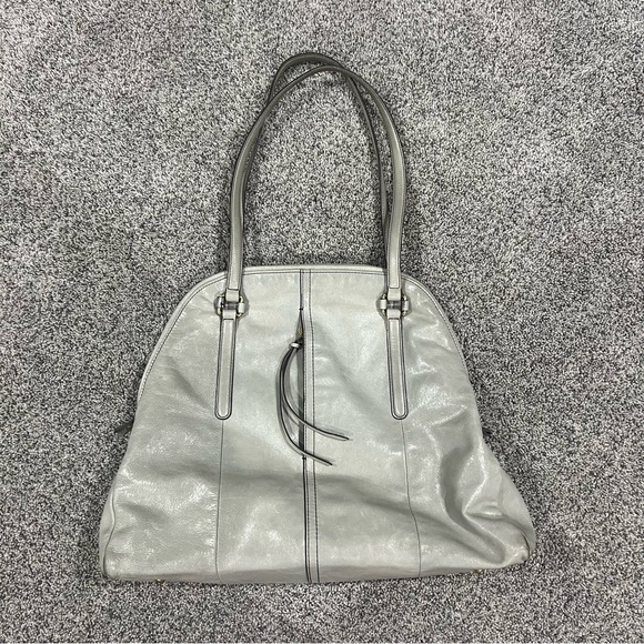 Hobo International Delaney Genuine Leather Grey Shoulder Tote Large Bag - Picture 1 of 12